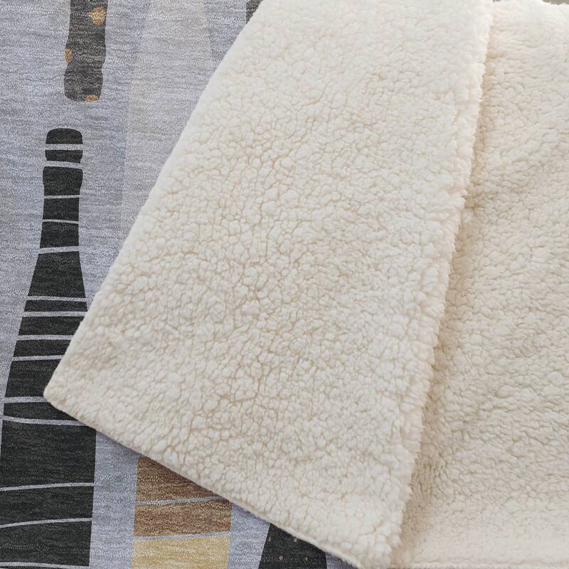 Premium Machine Washable ASB167 Wine Bottle Sherpa Throw Blanket