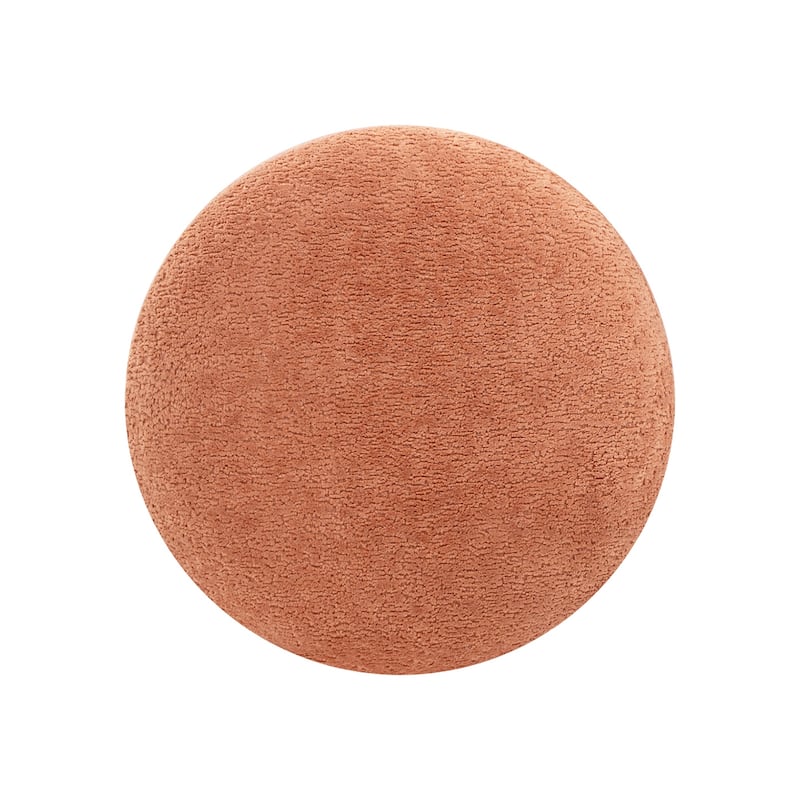 Fuji 15" Faux Sherpa Mushroom Footstool Ottoman