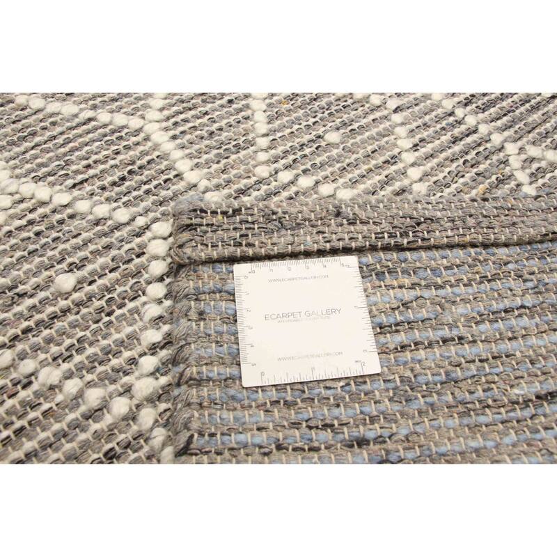 ECARPETGALLERY Braid weave Sienna Grey Wool Rug - 4'11 x 7'11