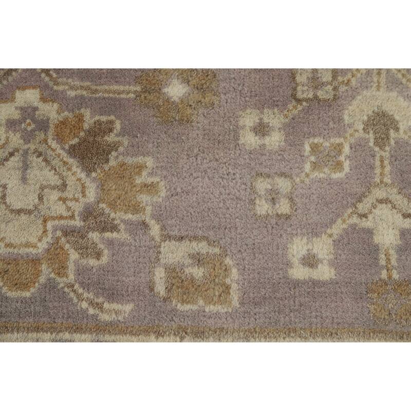 Earth Tone Oushak Style Area Rug Hand-Knotted Wool Carpet - 8'11" x 12'2"