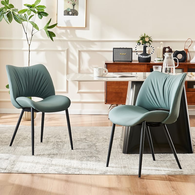 Modern Dining Kitchen Chairs Set of 2 Loads up to 300lbs - Grayish Green