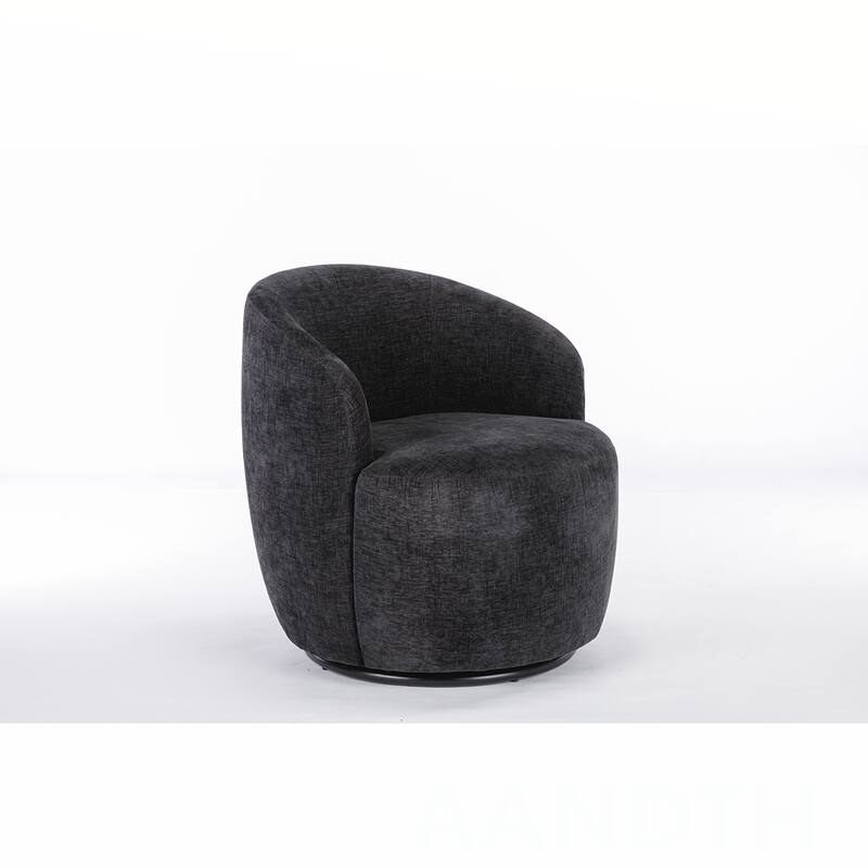 Chenille Swivel Barrel Chair