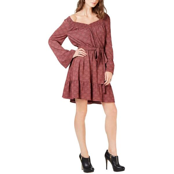 Shop Michael Michael Kors Womens Smocked Tie Waist Dress X Small