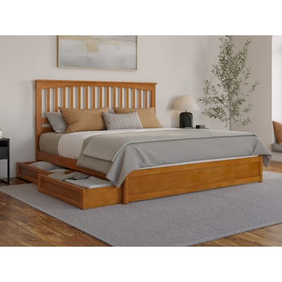 Everett Platform Bed with Panel Footboard and Storage Drawers