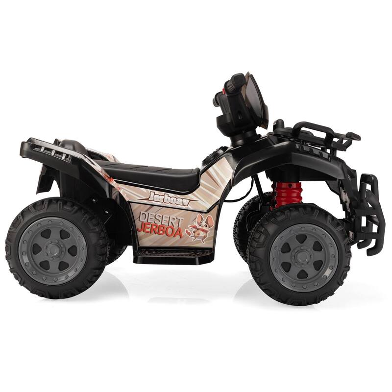 6V Electric ATV Ride-On for Kids, 4-Wheeler Quad with Music, USB, MP3, Horn, for 18-48 Months, Black