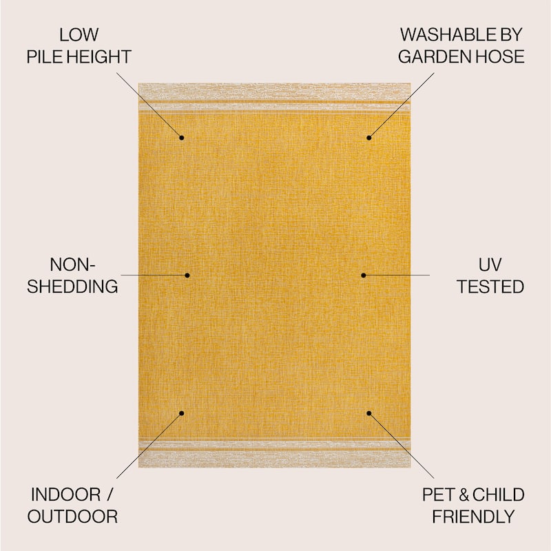 JONATHAN Y Darcy Modern Minimalist Mingled Solid Black/Cream Indoor/Outdoor Area Rug