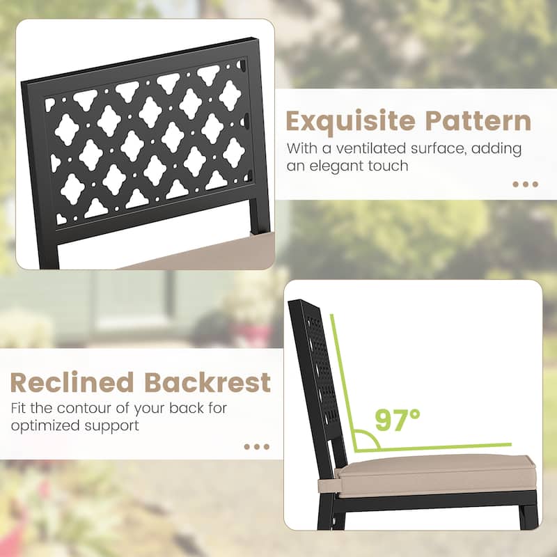 Gymax 4 PCS Outdoor Bar Stools Counter Height Barstools w/ Removable