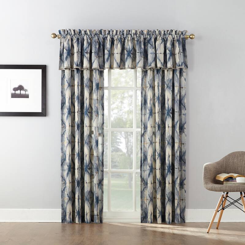 No. 918 Keaton Geometric Watercolor Room Darkening Rod Pocket 1-Piece Curtain Panel, Single Panel