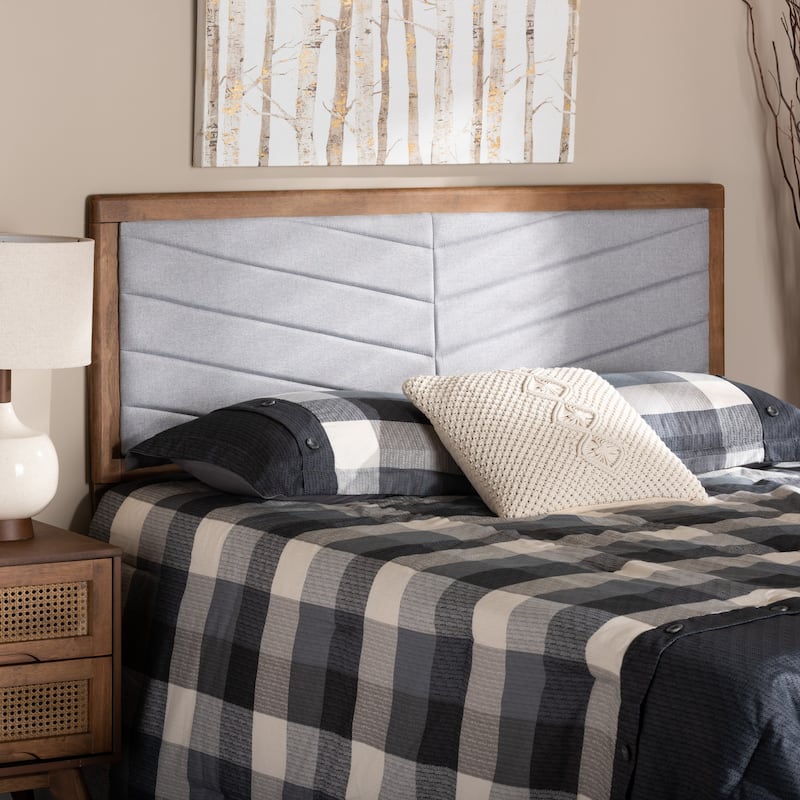 Modern Grey Fabric Headboard - Tufted Panel Headboard with Wood Frame - Bedroom Headboard 61 Inch Wide