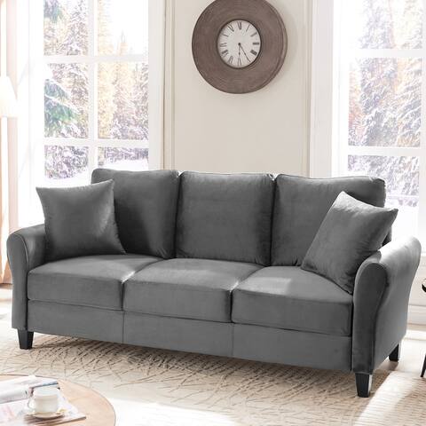 78" 3 Seater Velvet Sofa Couch with 2 Pillow