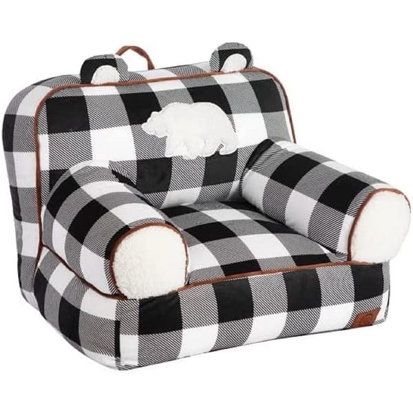 slide 2 of 19, Dearfoams Sherpa Plush Bean Bag Chair with Novelty Ears Black