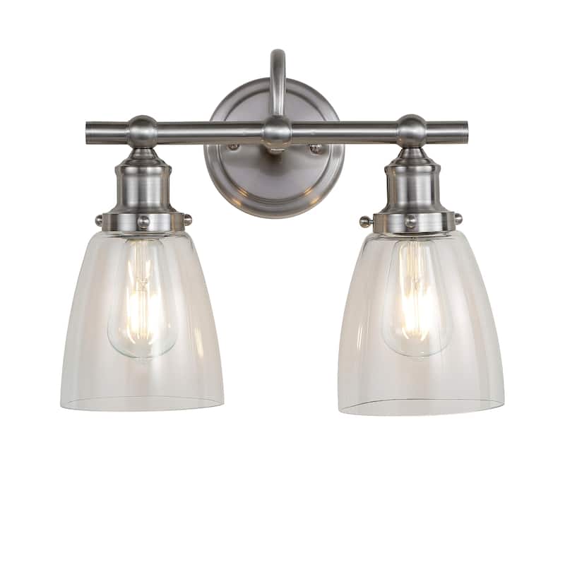 SAFAVIEH Lighting Khuyen 2-Light Led Bathroom Sconce - 14.3"x6.8"x11.8" - Black/White - 14Wx7Dx12H