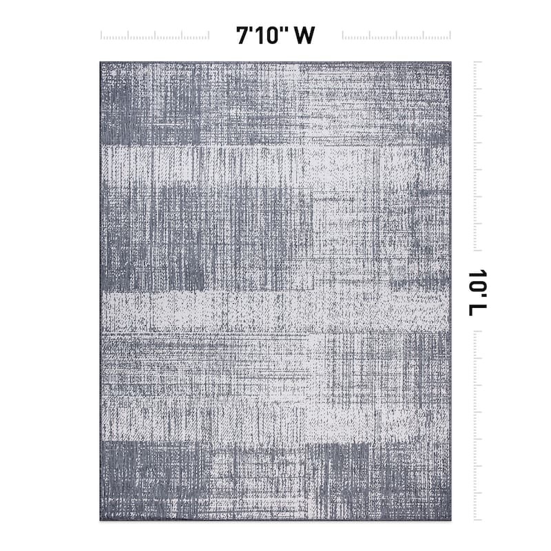 World Rug Gallery Distressed Boxes Indoor/Outdoor Area Rug