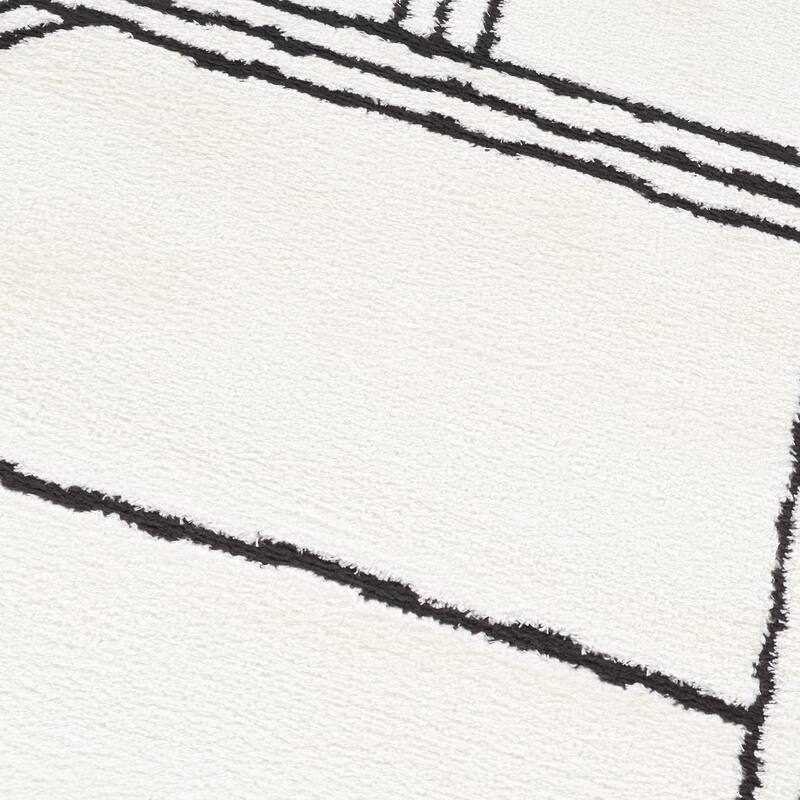 Mulan White Moroccan Power-Loom Area Rug 2' x 3'