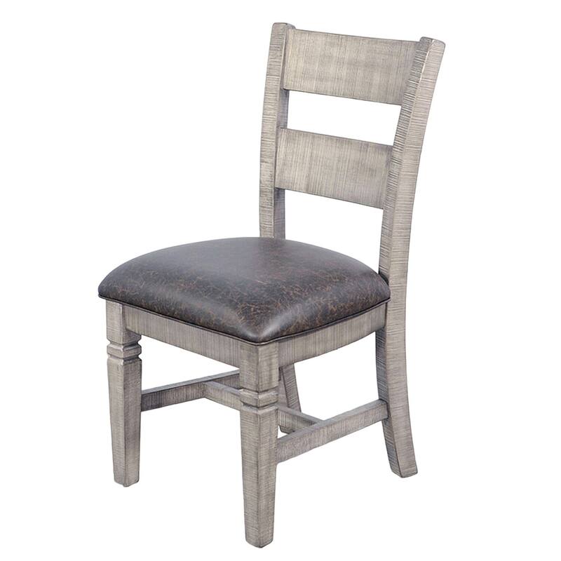 Brown/Gray Faux Leather Upholstered Wood Frame Dining Chair, Set of 2, Sturdy Dining Chair for Dining Rooms - 22.75