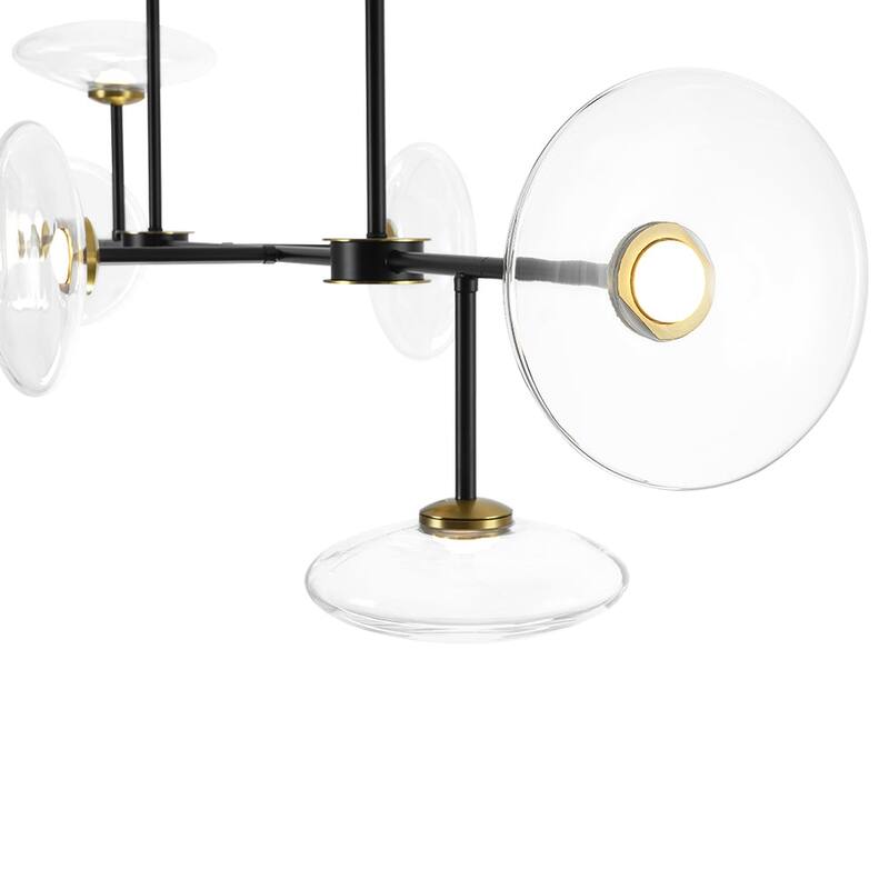 Minimalist 6-Light Dimmable LED Glass Island Pendant Chandelier
