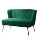 HULALA HOME Monica Modern Velvet Tufted Loveseat with Metal Legs - GREEN