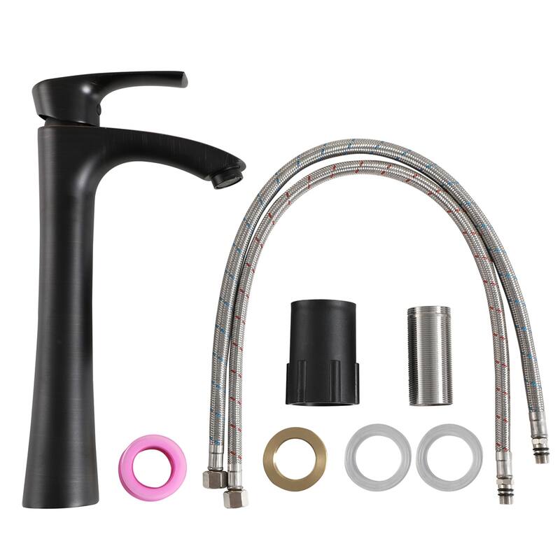 19" Rectangle Bathroom Sink with Faucet and Center Drain Hole