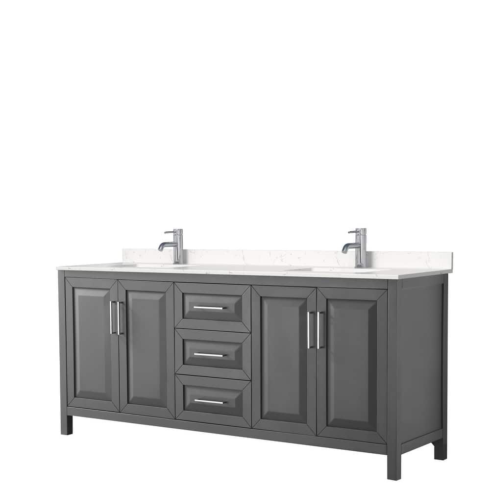 Daria 80 Inch Double Vanity, Cultured Marble Top