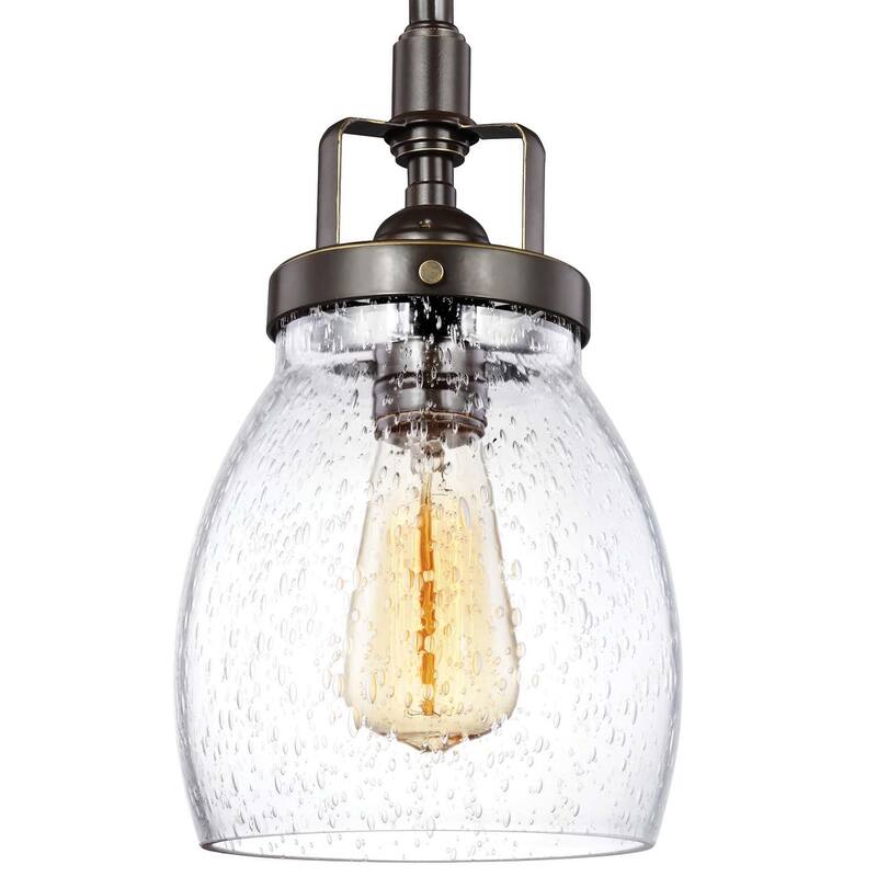 Bellevue Will Single Light 5" Wide Mini Pendant with Seeded Glass