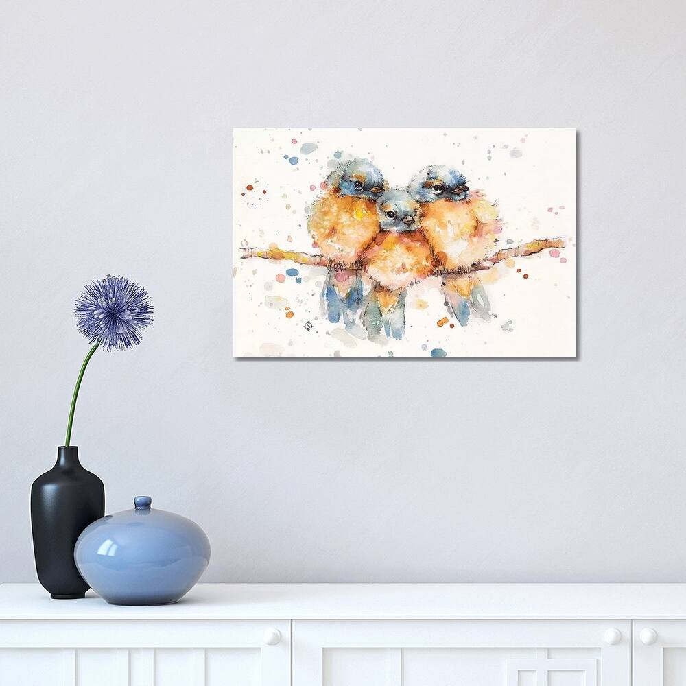 iCanvas "Little Bluebirds" by Sillier Than Sally Canvas Print