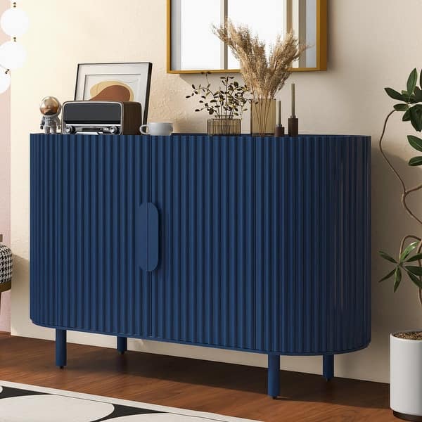 Light Luxury Sideboard with Adjustable Shelves, Curved Design