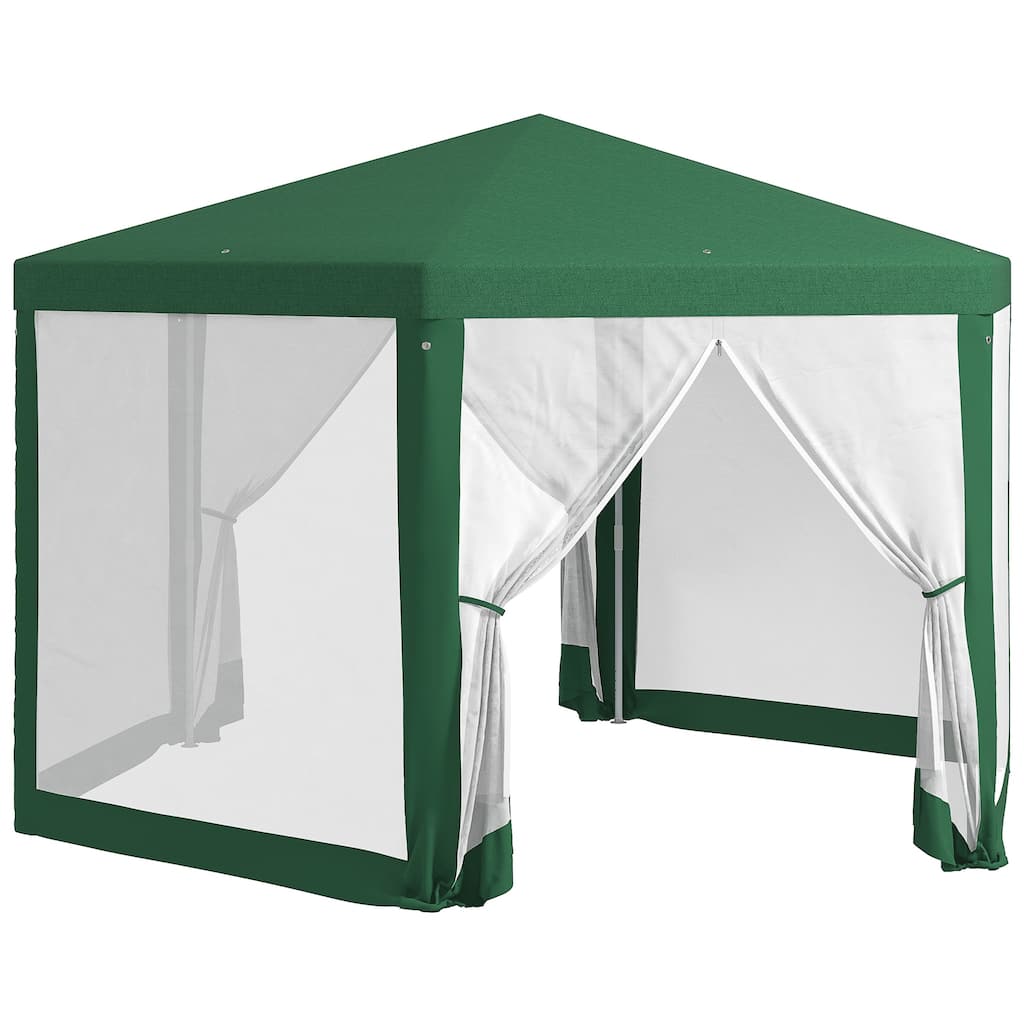 Hexagon Outdoor Party Tent with Mesh Screen Sidewalls, UV Protection, and Two Zippered Doors