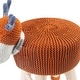 preview thumbnail 6 of 7, Taylor & Olive Modern Woven Brown Deer Ottoman Stool with Wooden Legs