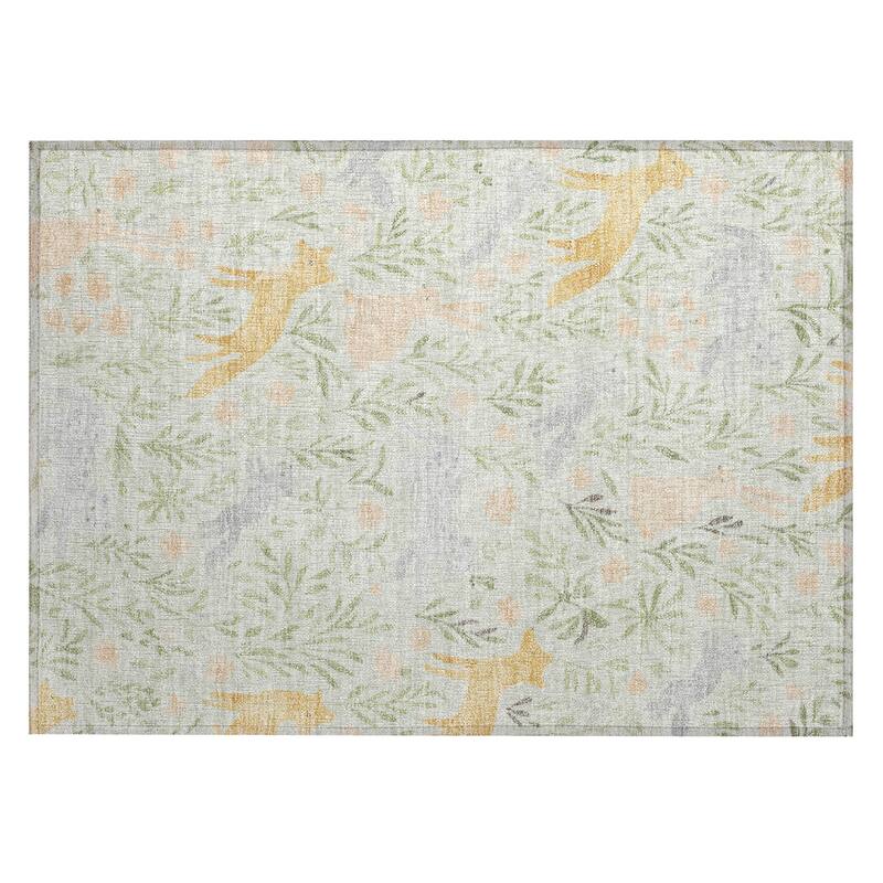 Machine Washable Indoor/ Outdoor Whimsy Foxy Chantille Rug