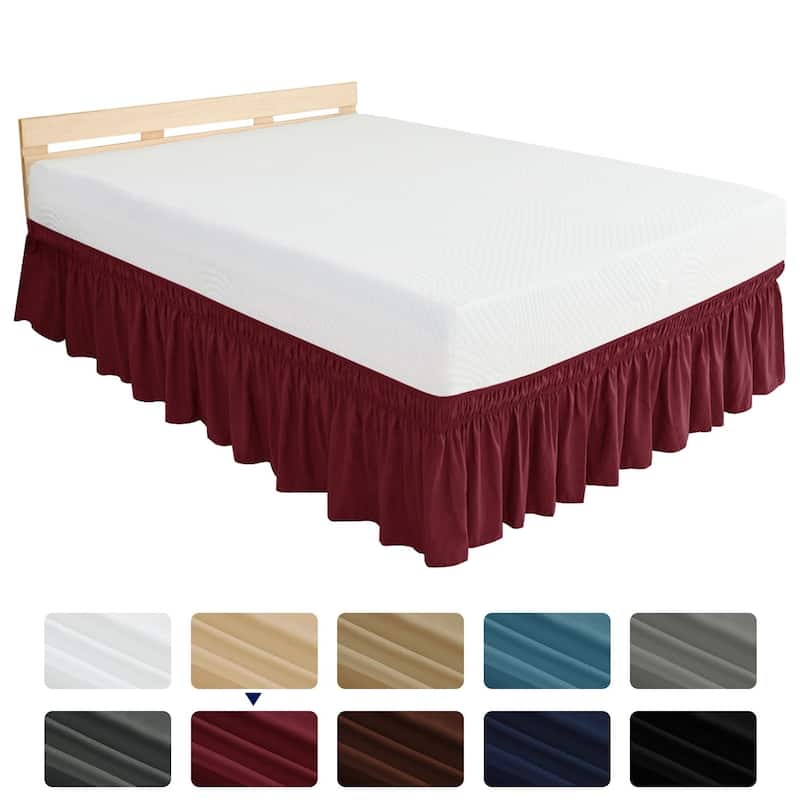 Subrtex Easy Fit 16-inch Drop Bed Skirts - Queen - Wine