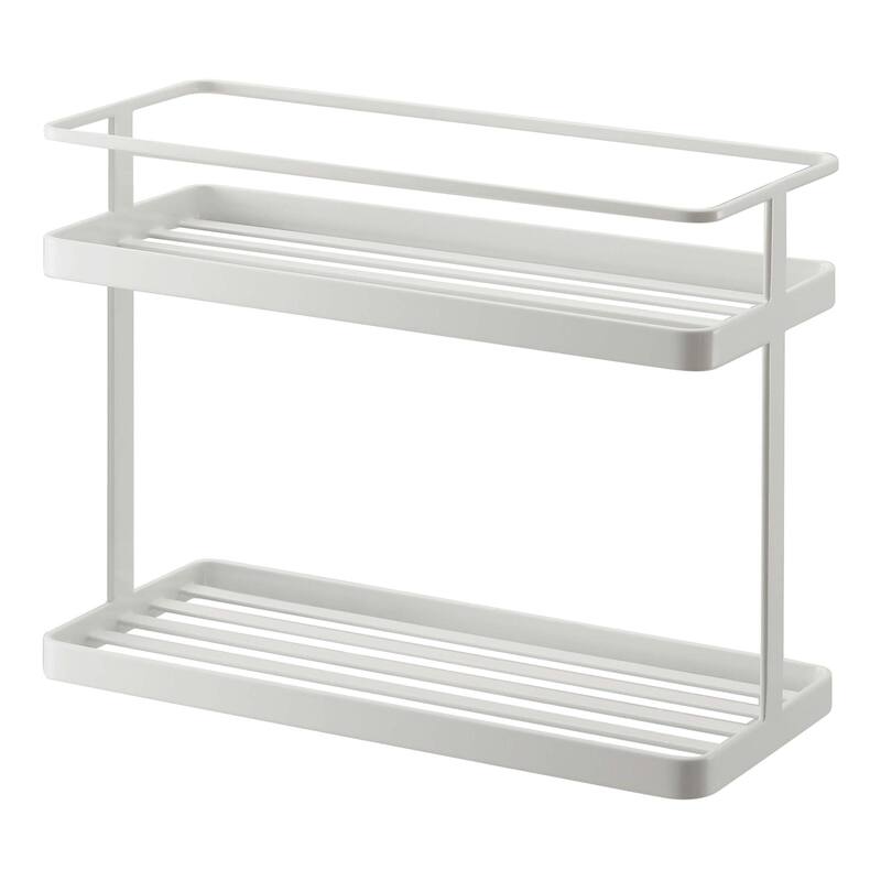 Yamazaki Home Countertop Organizer Rack, Steel, Holds 13 lbs - L 4.72 x W 11.02 x H 8.27 inches - White