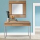 preview thumbnail 1 of 4, Barnes 35.4 in. x 35.4 in. Casual Square Framed Classic Accent Mirror - 0.9"L x 35.4"W x 35.4"H Brown - 0.9"L x 35.4"W x 35.4"H