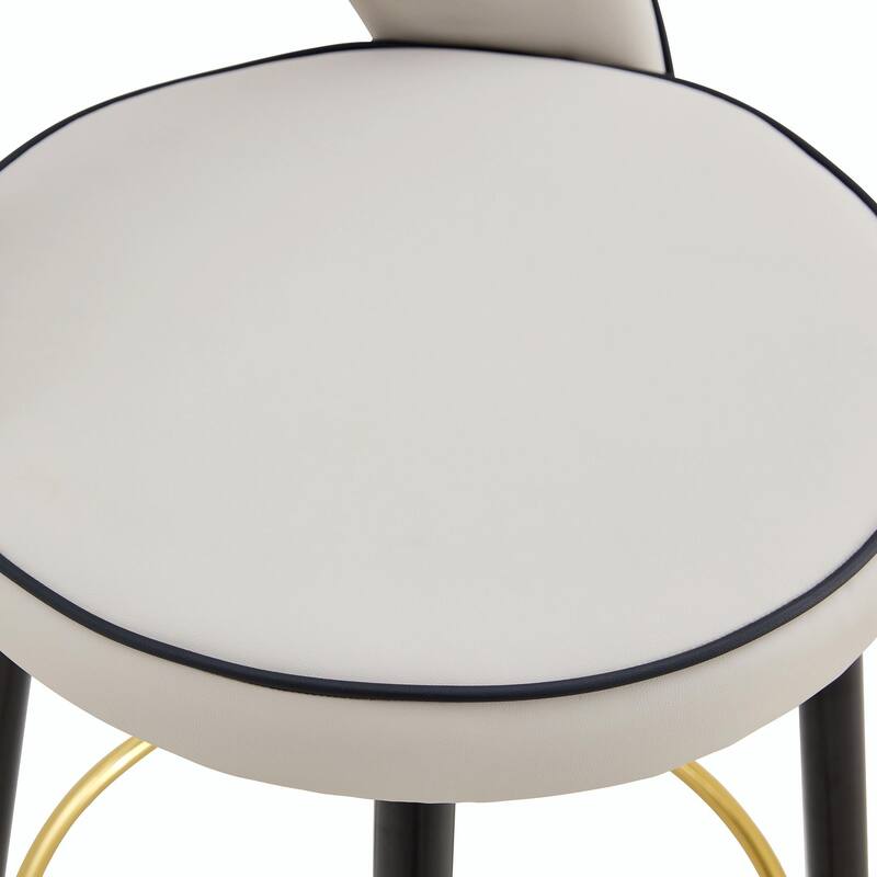 360° Rotatable Bar Chair with Modern PU Upholstery and Metal Legs