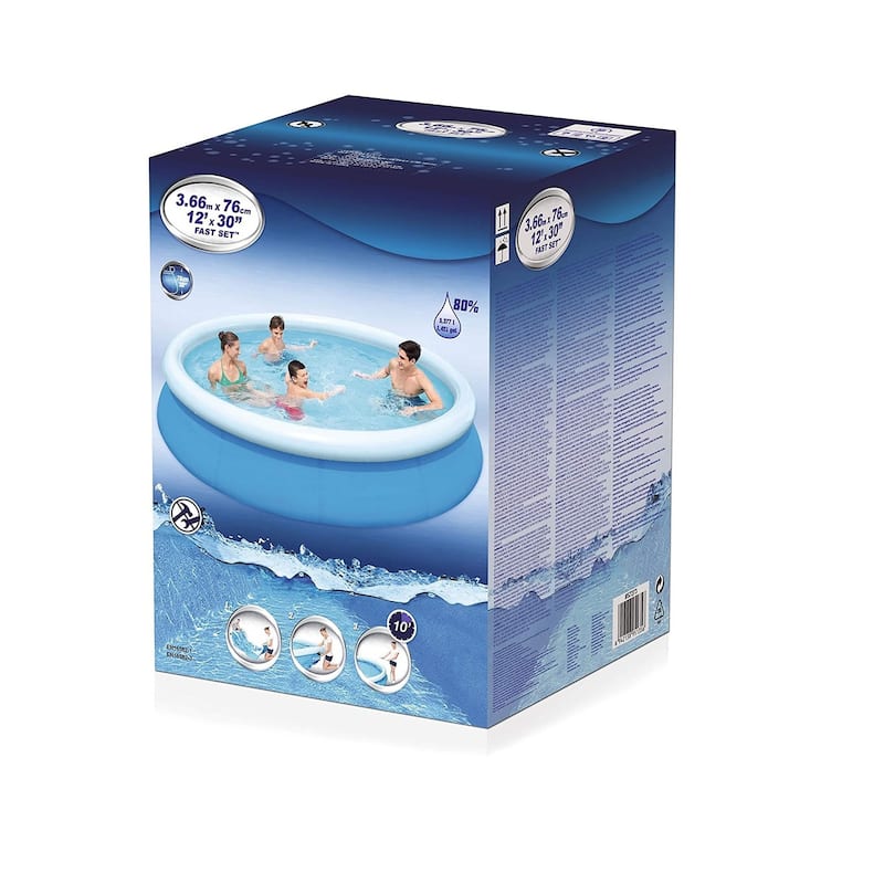 12ft Round Inflatable Easy Set Kids Swimming Pool with Filter Pump