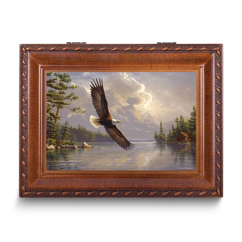 Curata American Eagle Resin Music Box (Plays Wind Beneath My Wings)