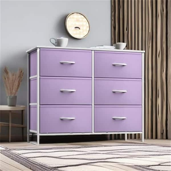 slide 2 of 20, Kids Dresser with 6 Drawers Purple