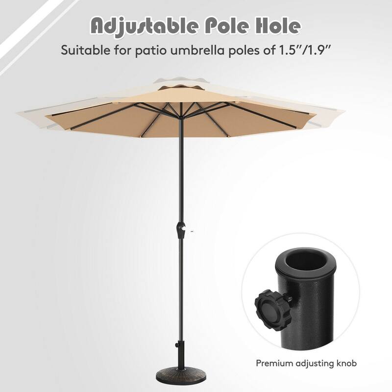 26.5lbs Patio Market Umbrella Base Stand - Bronze - 18" x 13" (D x H)
