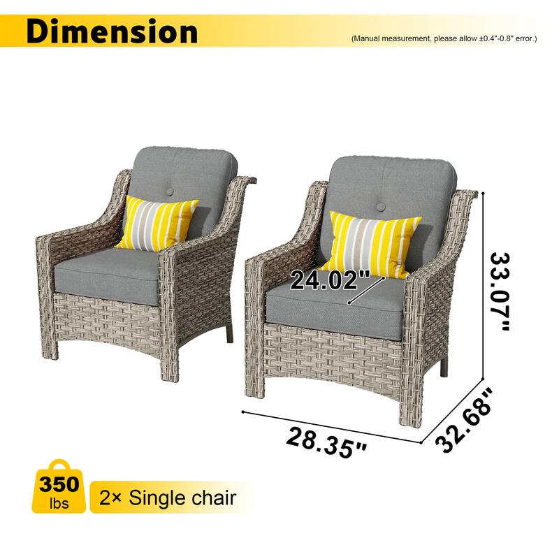 XIZZI 2-piece Patio Furniture Wicker Outdoor Chair Set