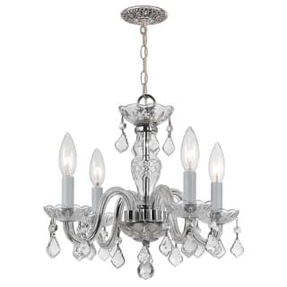 Crystorama 4 Light Clear Italian Crystal Chrome Mini Chandelier I - 15'' W x 12'' H
