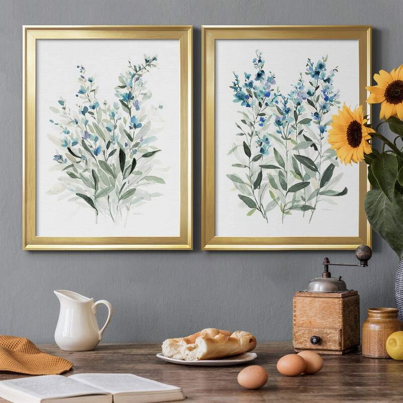 Delicate Blue Botanical I Premium Framed Print - Ready to Hang - Multi-Color