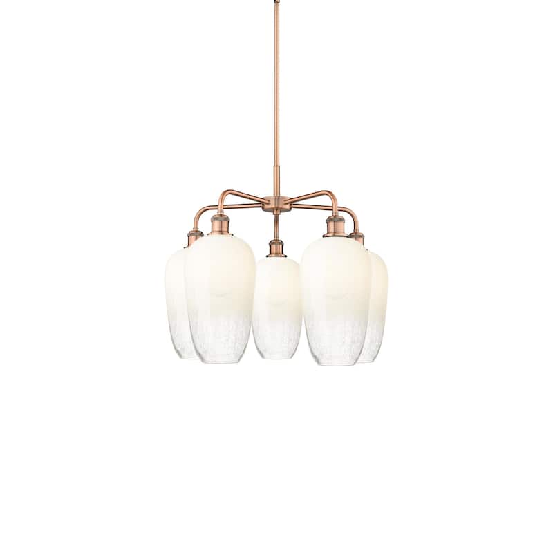 Innovations Lighting 516-5CR-21-26 Brookhaven Flute Chandelier - Antique Copper / Opal