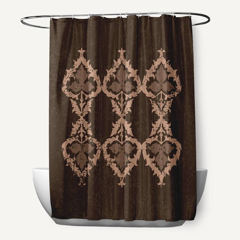 71 x 74-inch Ananda Geometric Print Shower Curtain - Brown