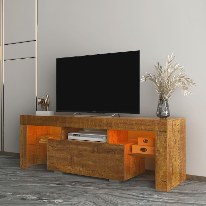 55-Inch Modern TV Stand with LED RGB Lights