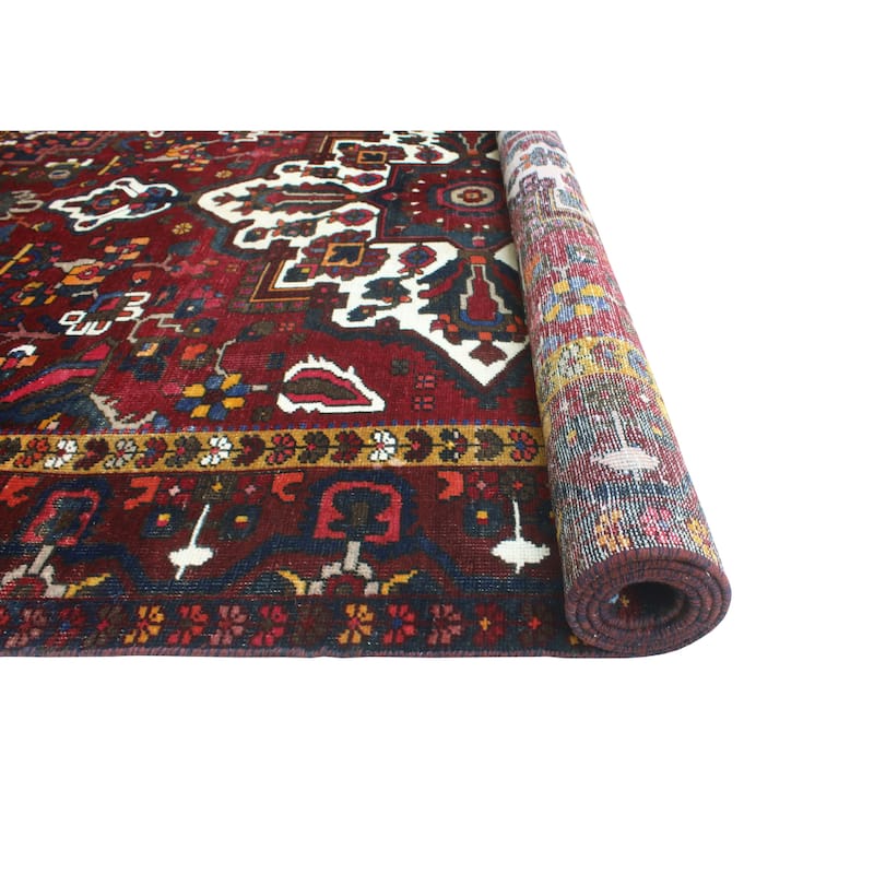 Vintage Distressed Maeve Red/Navy Rug - 6'8" x 10'0"