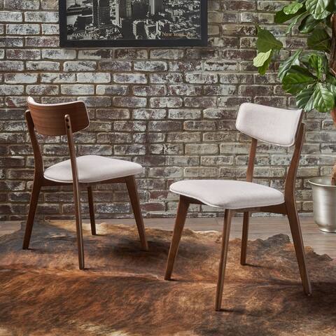Chazz Mid Century Fabric Dining Chairs (Set of 2) by Christopher Knight Home