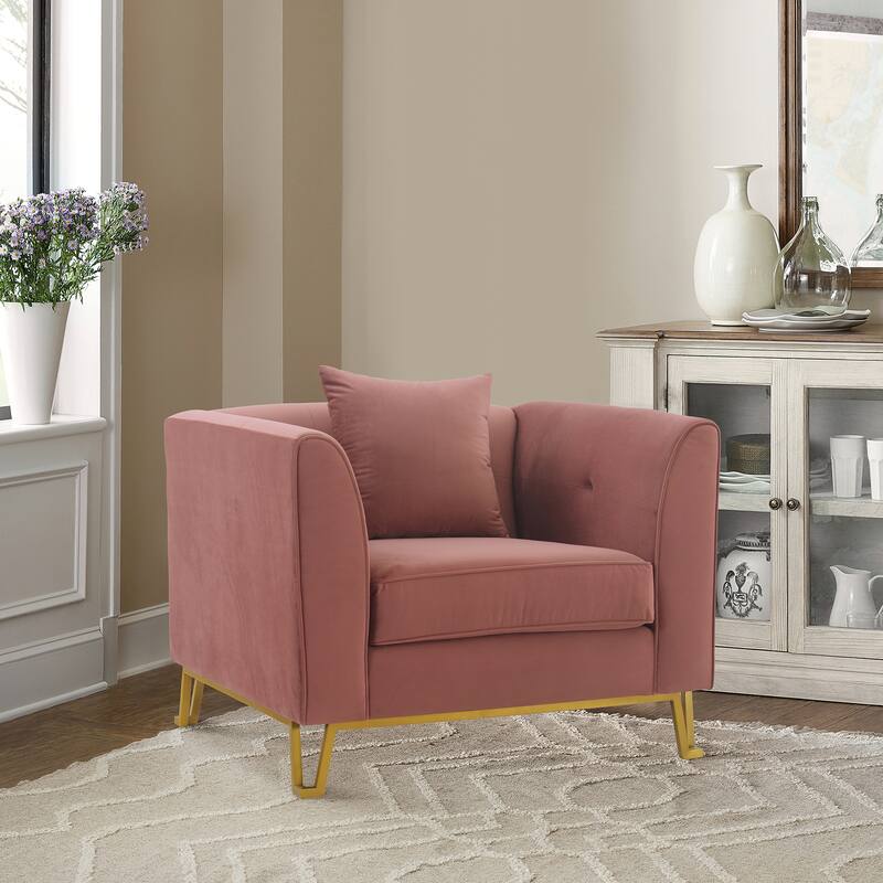 Everest Velvet Upholstered Sofa Accent Chair