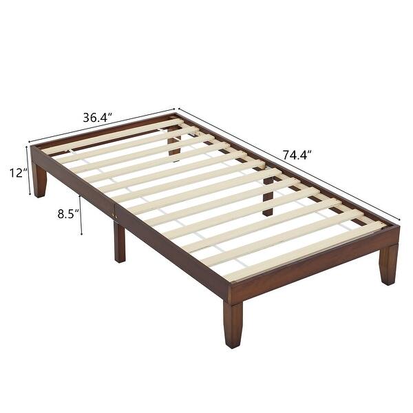 dimension image slide 1 of 2, Basic Bed Frame Twin Wooden Bed