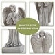 preview thumbnail 8 of 10, Light Grey Resin Praying Angel Garden Statue
