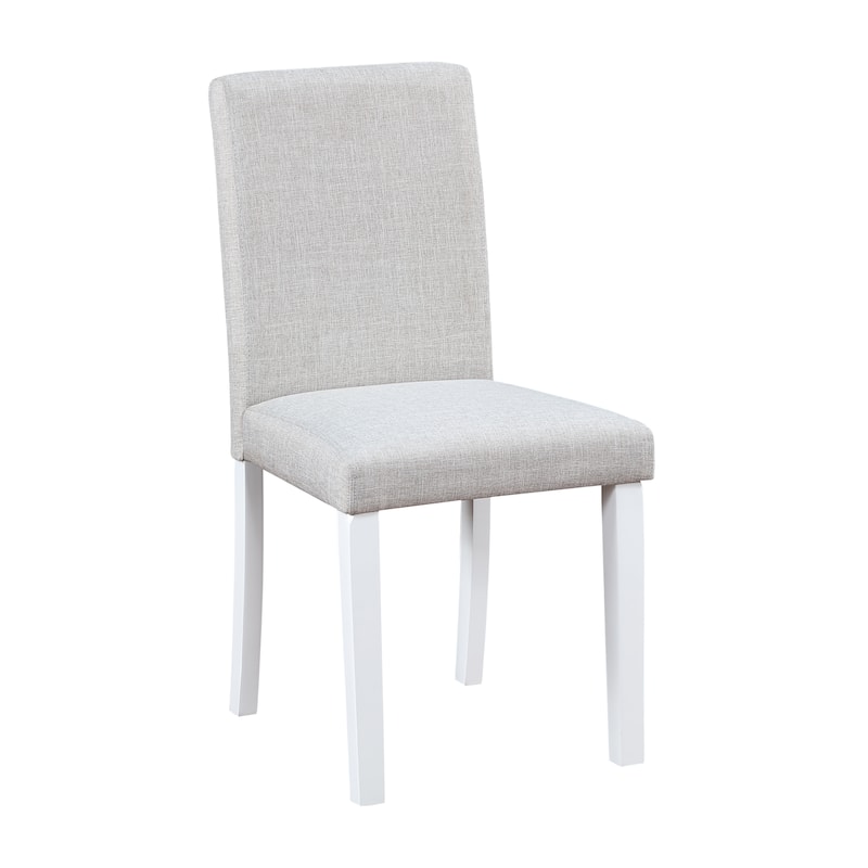 White Dining Chairs Set for 4, Kitchen Chair with Padded Seat, Side Chair for Dining Room
