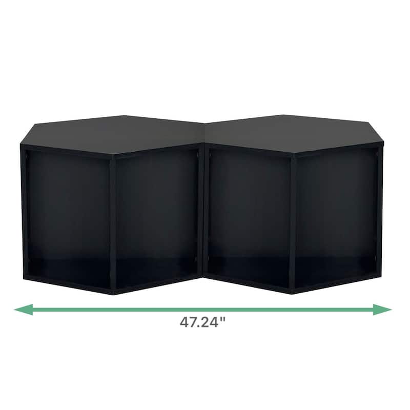 Hexagonal Coffee Table Side Table 2PCS